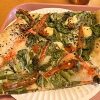 Slices of the Supreme and Pesto.  at Hot Tongue Pizza in Los Angeles