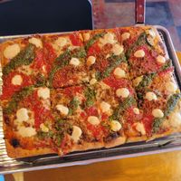 Sicilian + seitan at Hot Tongue Pizza in Los Angeles