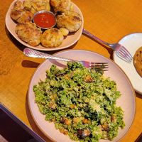Caesar and garlic knots at Hot Tongue Pizza in Los Angeles