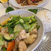 Drunken Noodles and Buddha's Delight  at What De Health Thai in San Diego