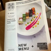 lovely design of the menu at Cofu in Vancouver