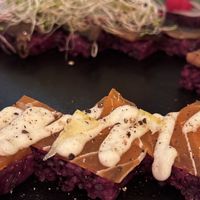 Smoked salmon (front) & mushroom (back)  at Cofu in Vancouver