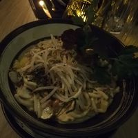 Udonnudeln mit Champignons und Trüffel-Sahne-Sauce at Secret Garden in Munich