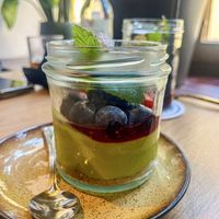 Avocado matcha cheesecake   at Secret Garden in Munich