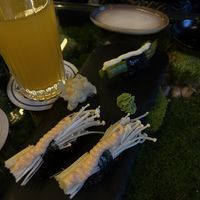 Enoki & Asparagus Nigiri  at Secret Garden in Munich