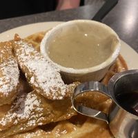 Chicken and waffles   at Veggie Galaxy in Cambridge
