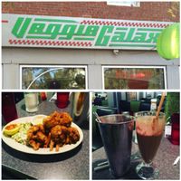 Trip to vegan indulgence - Cauli by the Sea and peanut butter chocolate non dairy shake at Veggie Galaxy in Cambridge