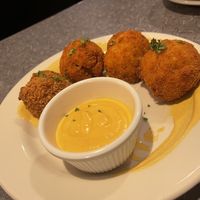 Mac and cheese bites - very plain but really good with the sriracha aioli   at Veggie Galaxy in Cambridge