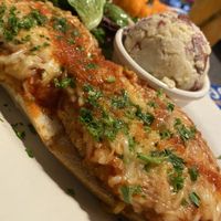 Epic chick’n parm sub  at Veggie Galaxy in Cambridge