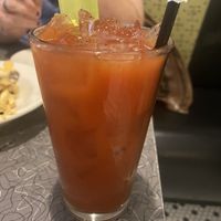Blood Mary, always vegan. 3/5 a bit to lime forward for me! I wish it had more of a tomato taste.   at Veggie Galaxy in Cambridge