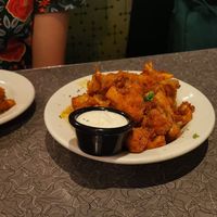 Cauliflower wings with blue cheese dip at Veggie Galaxy in Cambridge