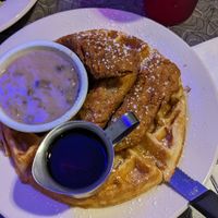 Chicken and waffles at Veggie Galaxy in Cambridge