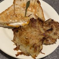 Grilled cheese sandwich with hashbrowns   at Veggie Galaxy in Cambridge