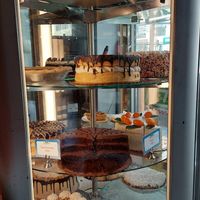 Desserts on display at Veggie Galaxy in Cambridge