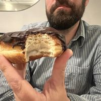 Boston cream doughnut  at Veggie Galaxy in Cambridge