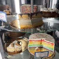 Vegan Boston cream pie and funfetti cakee  at Veggie Galaxy in Cambridge