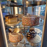 Vegan cakes at Veggie Galaxy in Cambridge