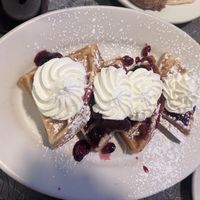 Waffles with berries   at Veggie Galaxy in Cambridge