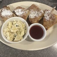 Monte Crisco with potato saladd  at Veggie Galaxy in Cambridge