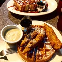 Chicken n waffles. at Veggie Galaxy in Cambridge