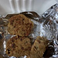 Side of vegan sausage at Veggie Galaxy in Cambridge