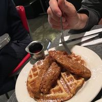 Chick’n and waffles  at Veggie Galaxy in Cambridge