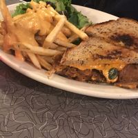 Ruben with cheese fries  at Veggie Galaxy in Cambridge