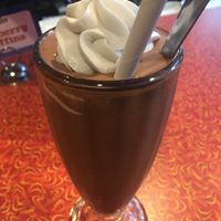 Vegan mocha frappe with coconut whipped cream at Veggie Galaxy in Cambridge