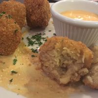 Vegan Mac & cheez balls at Veggie Galaxy in Cambridge