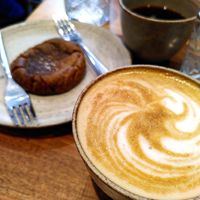 Tahini cookie + Flat white at Brouillon in Paris