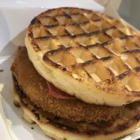 Waffle chicken $10 at Lord of the Fries - Melbourne Central in Melbourne