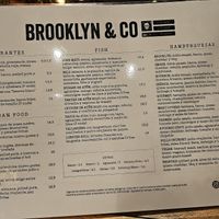 Menu at Brooklyn & Co in Salamanca
