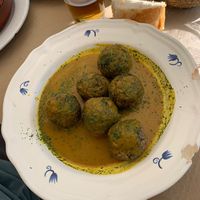 Albóndigas de espinacas en salsa de leche de coco at Hostel La Pedriza in Manzanares El Real