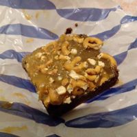 Salted caramel pretzel brownie at The Polka Dot Bakery in East London