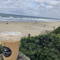 Rose lavender latte with oat milk  at Pump Coffee in San Diego