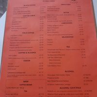 Drinks menu at Coffee Studio in Hurghada