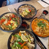 Different soups at Vevi Restaurant II in Vienna