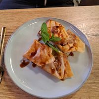 Gebackene Banane at Vevi Restaurant II in Vienna