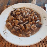 Nhoque de banana da terra com molho de shitake at Vinicius in Paraty