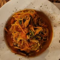 Espaguete de pupunha com cenoura, abobrinha e shitake at Vinicius in Paraty