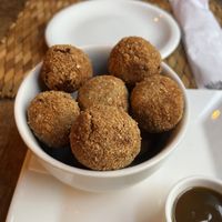 Lentils and spices balls - really good!  at Vinicius in Paraty