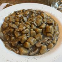 Banana gnocchi with mushroomss  at Vinicius in Paraty