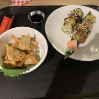 Dragon Sushi and Tempeh Rangoon   at XMarket & Vegan Food Hall - Uptown in Chicago