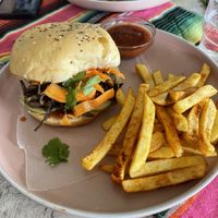 Banana ‘pulled pork'  at El Patio in Bocas Del Toro