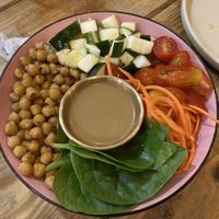 Bowl with quinoa (below)  at El Patio in Bocas Del Toro