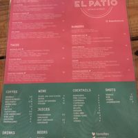 Menú as of Nov 2023  at El Patio in Bocas Del Toro