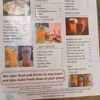 Menu-back at Masala Desi Cafe in Burlingame