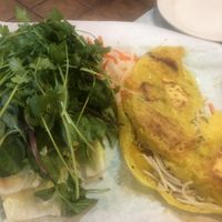 Vietnamese crepe—photo does not do the size of this thing justice. Huge portion    at Kim Phuong Vegetarian Delight in Renton