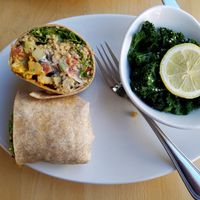 Cauliflower Chickpea Shawarma Wrap with Steamed Kale at Native Foods - Wicker Park in Chicago