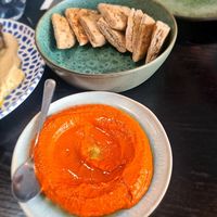 Pita bread with tyrokafteri sauce at Gerome in Auckland